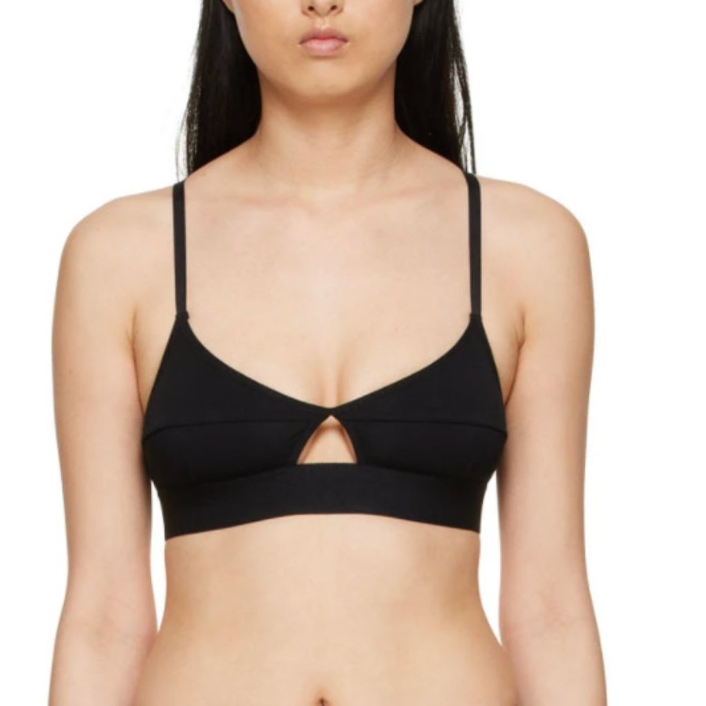 Baserange  black bamboo-blend jersey bra / size XS